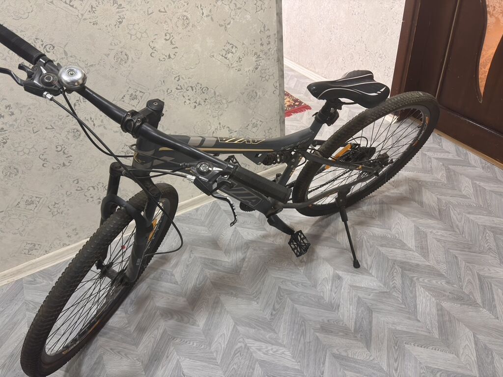 AVA V3 dağ velosipedi. Qara və boz rəng kombinində, narıncı — Dağ velosipedləri, Pirəkəşkül (5)