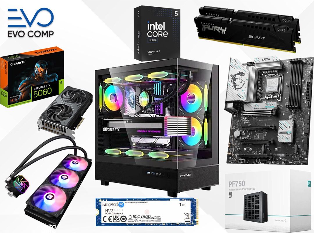 Evo VortexPrime RTX 5060 | Ultra 5 245K | 16GB | 1TB - Gaming PC — Masaüstü kompüterlər, Bakı