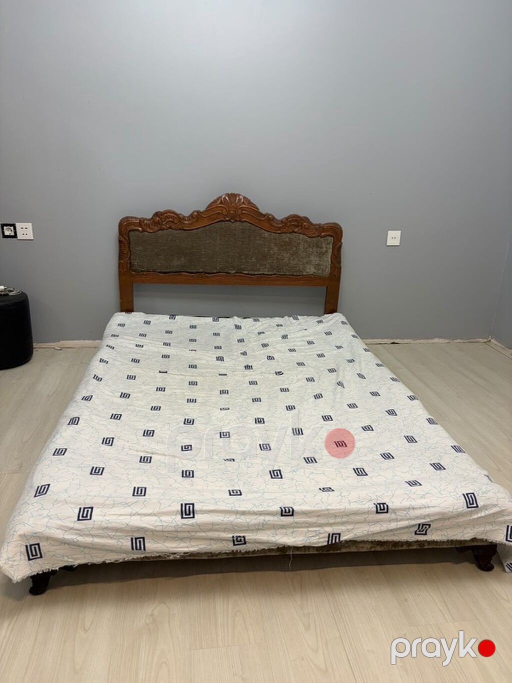 Taxta çarpayı – klassik başlıqla - Material: massiv taxta karkas - — Mebel, Digah (2)