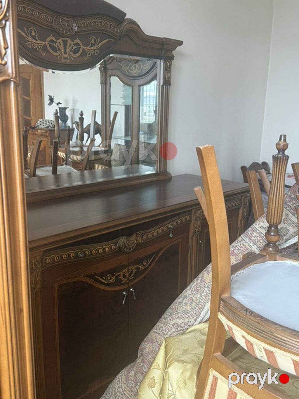 Klassik üslubda qonaq otağı üçün vitrin və bufet-drezuar dəsti — Mebel, Bakı (3)