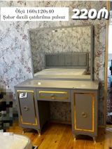 Mebel dəsti – güzgülü makiyaj/TV konsolu - Ölçü: 160 x 120 x 40 sm - — Tualet masaları və konsollar