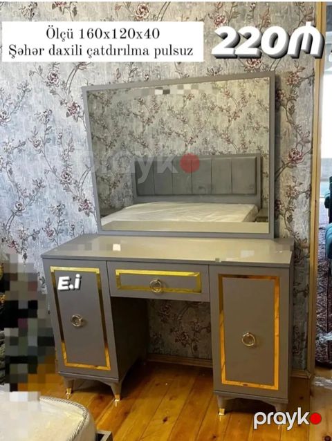 Mebel dəsti – güzgülü makiyaj/TV konsolu - Ölçü: 160 x 120 x 40 sm - — Bakı