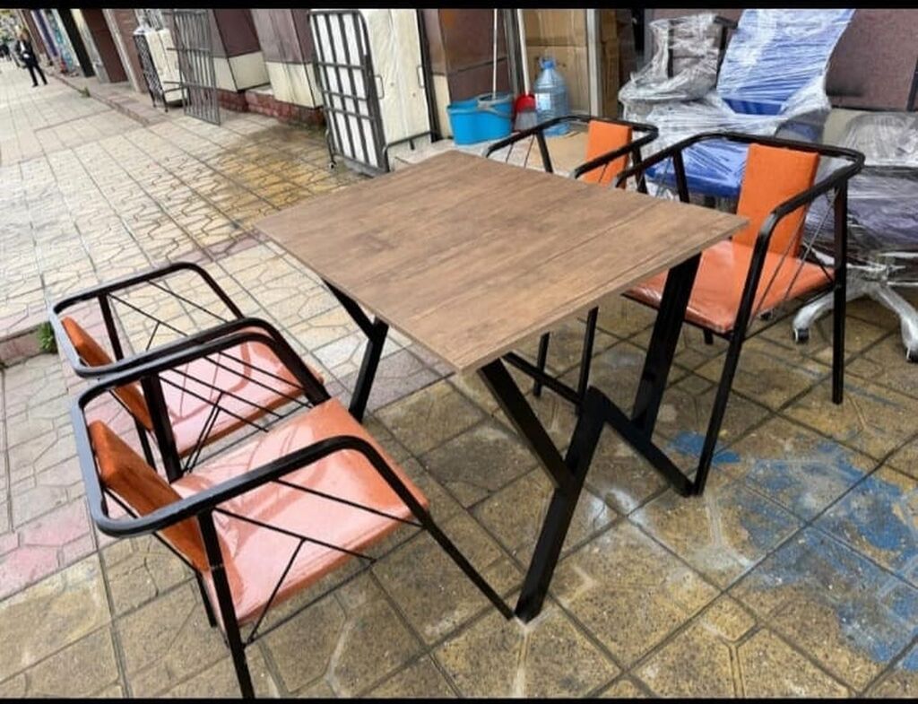 Mətbəx üçün, Yeni, Açılmayan, Dördbucaq masa, 4 stul — Mebel, Bakı (4)