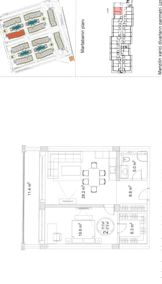 Satılır 3 otaqlı yeni tikili 92 m² — Mənzil, Bakı (9)