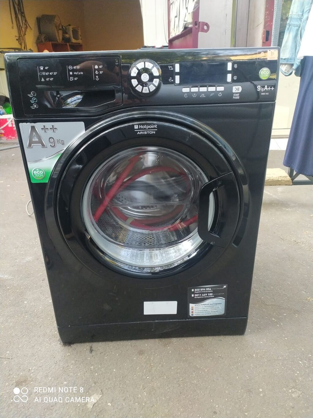 Paltaryuyan maşın Hotpoint Ariston, 9 kq, İşlənmiş, Avtomat, Qurutmasız, Kredit yoxdur, Ödənişli çatdırılma — Paltaryuyan maşınlar, Bakı (2)