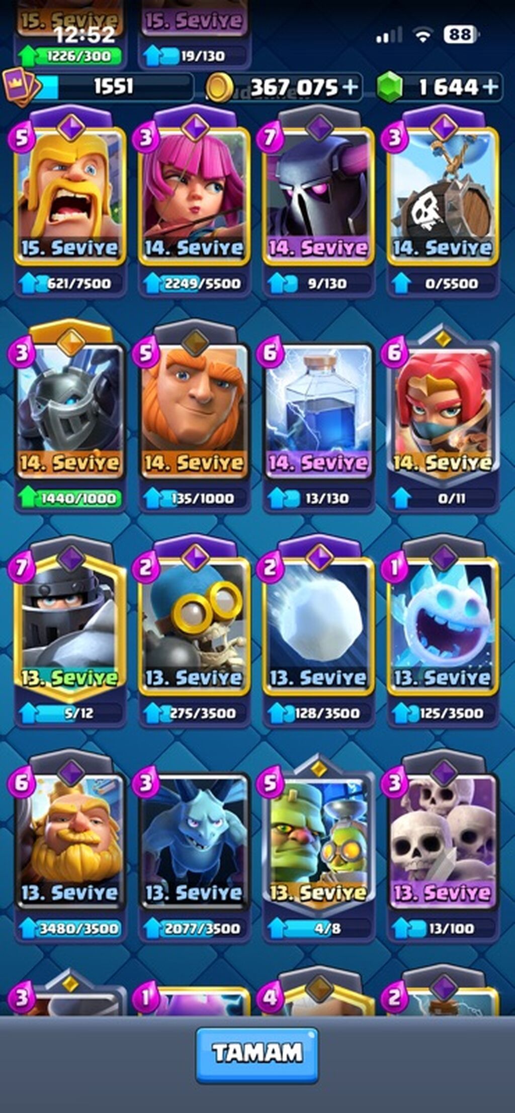 Clash Royale hesabı – güclü resurs və kolleksiya - Kasa: 367 075 — Mallar, Digah (4)