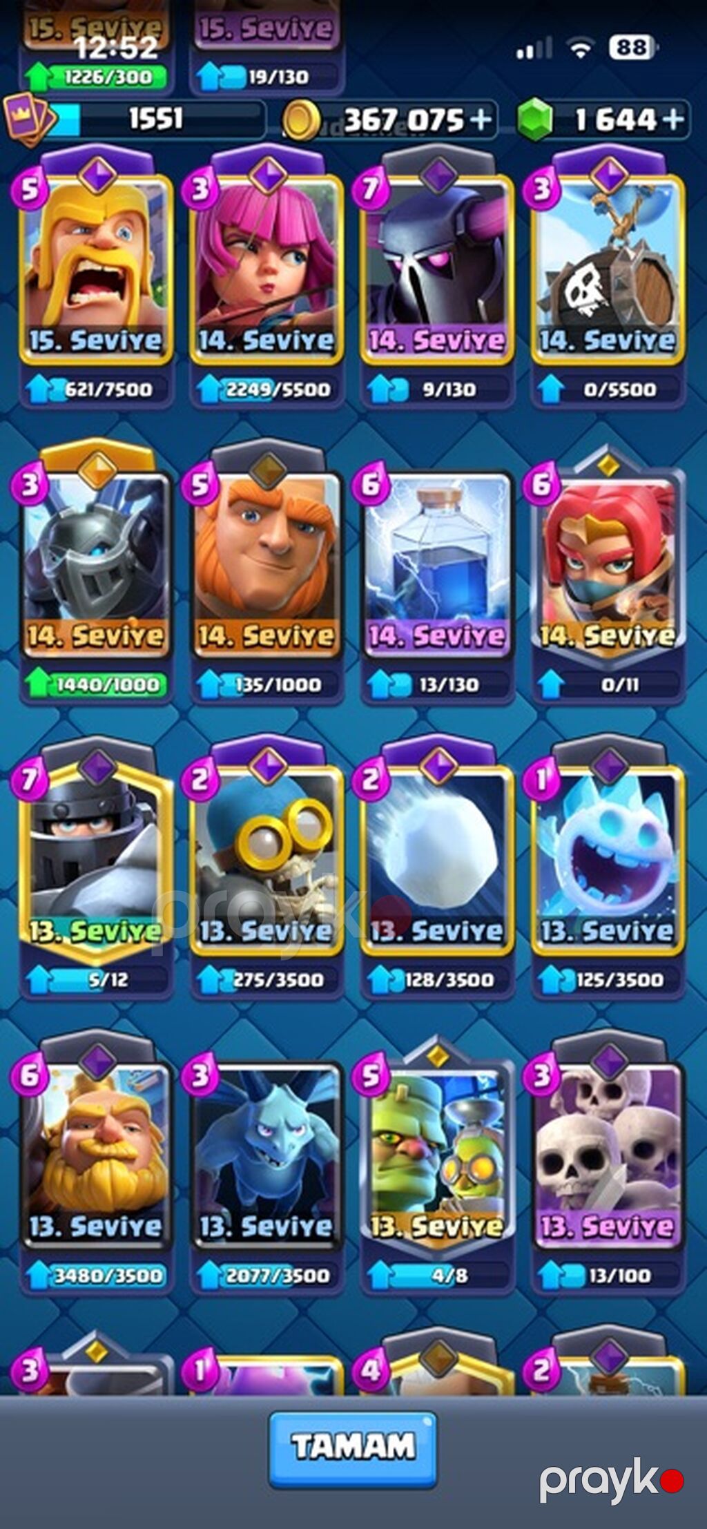 Clash Royale hesabı – güclü resurs və kolleksiya - Kasa: 367 075 — Mallar, Digah (4)