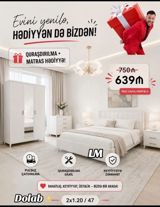 Ağ rəngdə elegant yataq otağı dolabı dəsti. Xüsusiyyətlər: - Model — Mebel