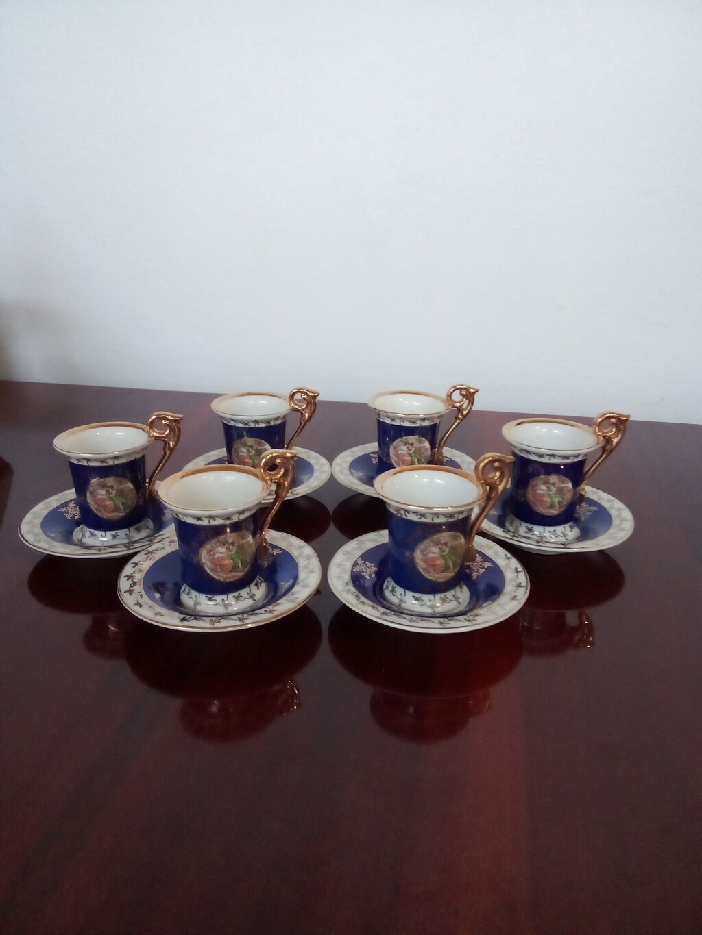 Qəhvə dəsti, rəng - Göy, Kobalt, 6 nəfərlik, Almaniya — Mallar, Lənkəran (2)