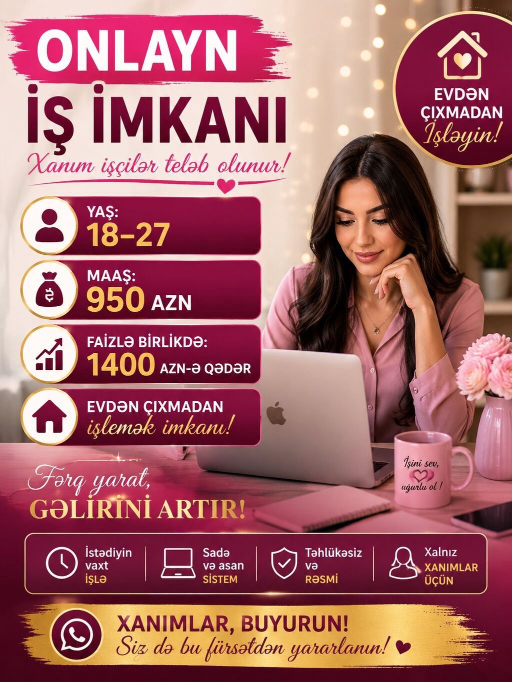 Çağrı mərkəzi operatoru - Onlayn iş, 18-27 yaş