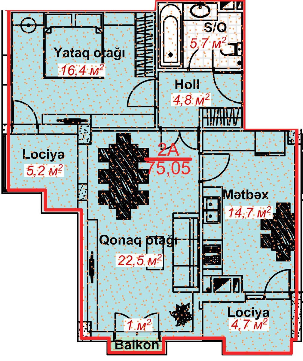 Satılır 2 otaqlı yeni tikili 75 m² — Mənzil, Lənkəran (7)