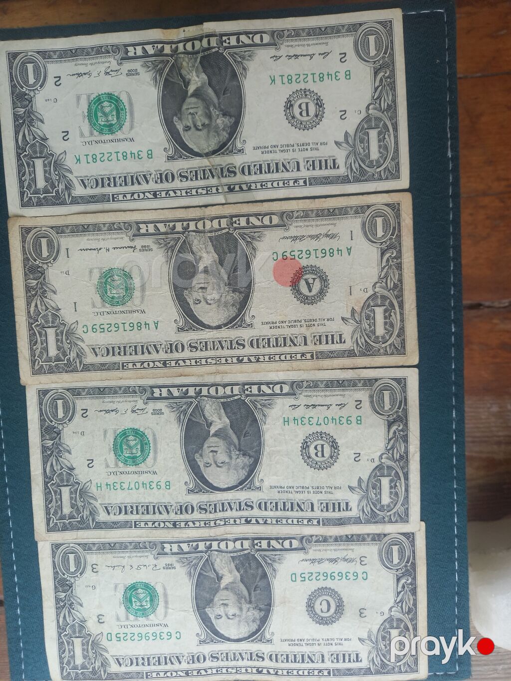 ABŞ 1 dollar kağız pulları – 4 ədəd kolleksiya dəsti Məzmun: - — Mallar, Bakı (4)