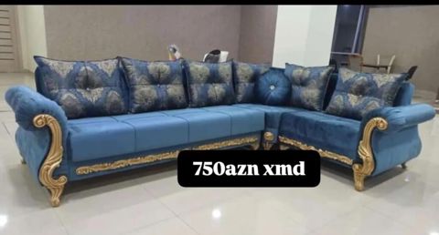 Məhsul: Künc divan dəsti - Rəng: Göy (mavi) tonlarda, dekorativ — ucuz.mebel — Комплекты мягкой мебели