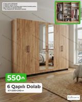 6 qapılı paltar dolabı – 47×200×240 sm - Material: 18 mm laminat - — Furniture