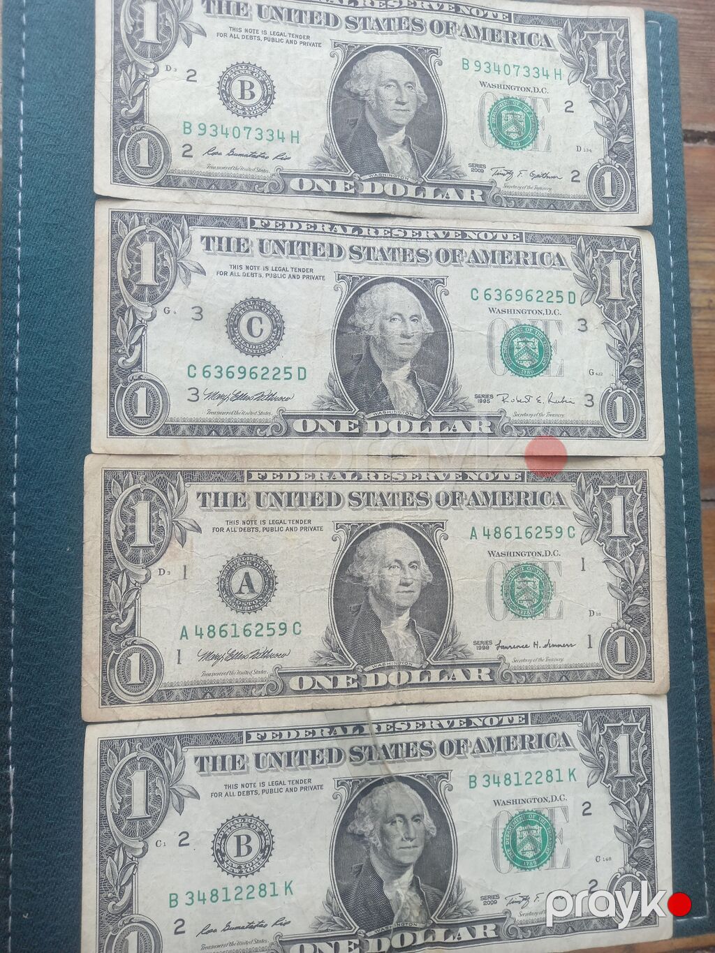 ABŞ 1 dollar kağız pulları – 4 ədəd kolleksiya dəsti Məzmun: - — Mallar, Bakı (2)