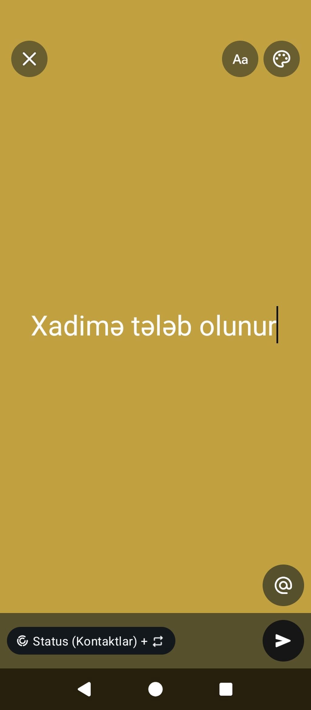 Xadimə tələb olunur