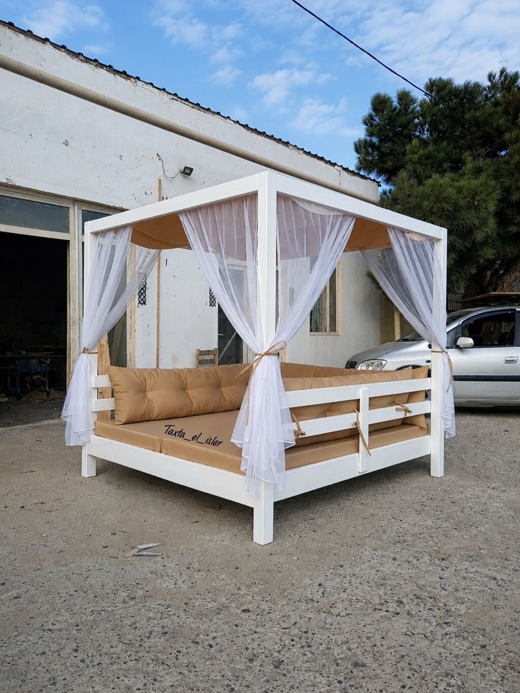 Bağ üçün baldaxanlı lounge-divan Ölçü 185x210 sm, hündürlük 195sm - — Mebel, Digah (4)