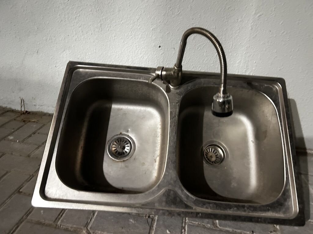 Mətbəx üçün ikigözlü paslanmayan polad lavabo dəsti - Material — Santexnika, Digah (2)
