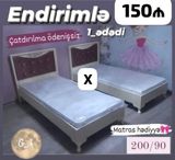 Uşaq/yeni yetmə otağı üçün tək nəfərlik çarpayı - Ölçü: 200 x 90 sm - — Mebel