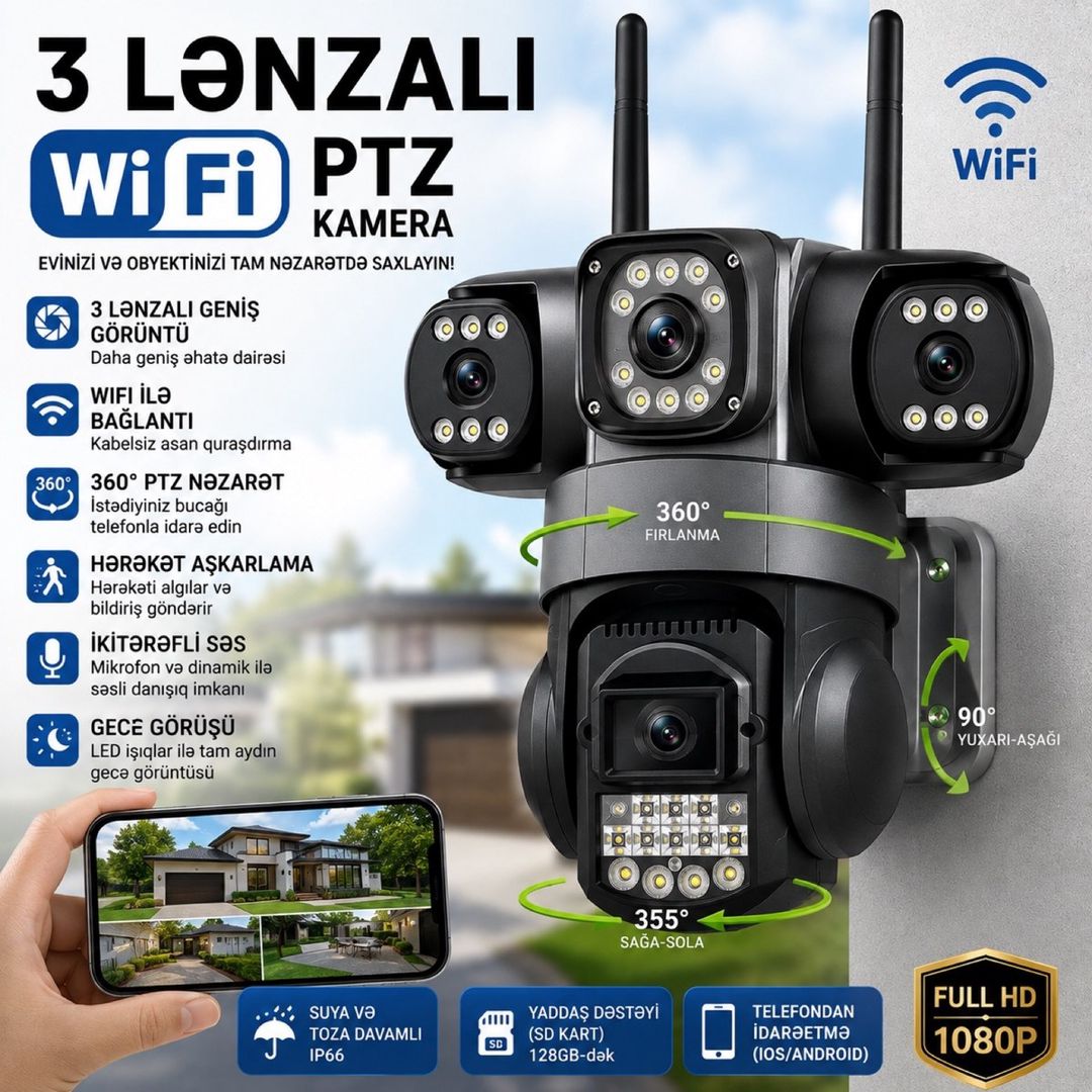 V380 Wifi Kamera 3 — Təhlükəsizlik sistemləri, Bakı