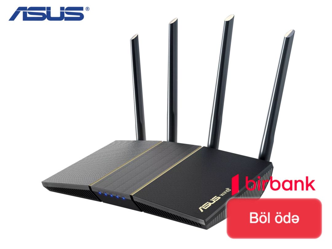 ASUS RT-AX57 (AX3000) Dual Band WiFi 6 Extendable Router 90IG06Z0-MO3C00 — Şəbəkə və server avadanlığı, Bakı