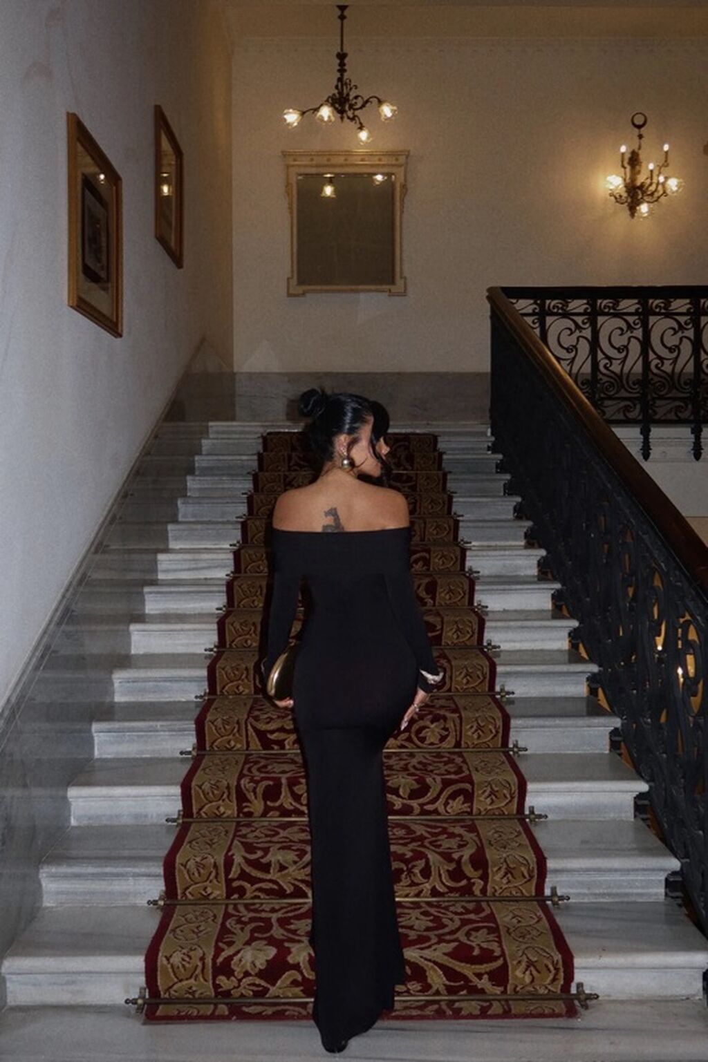 Qadın gecə libası – off-shoulder, uzun - Rəng: qara - Fason — Şəxsi əşyalar, Bakı (3)