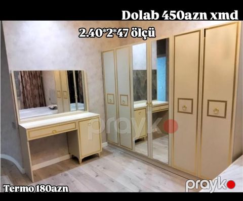 Klassik dizaynlı yataq otağı mebel dəsti. - Dolab: 4 qapılı, orta — Xırdalan