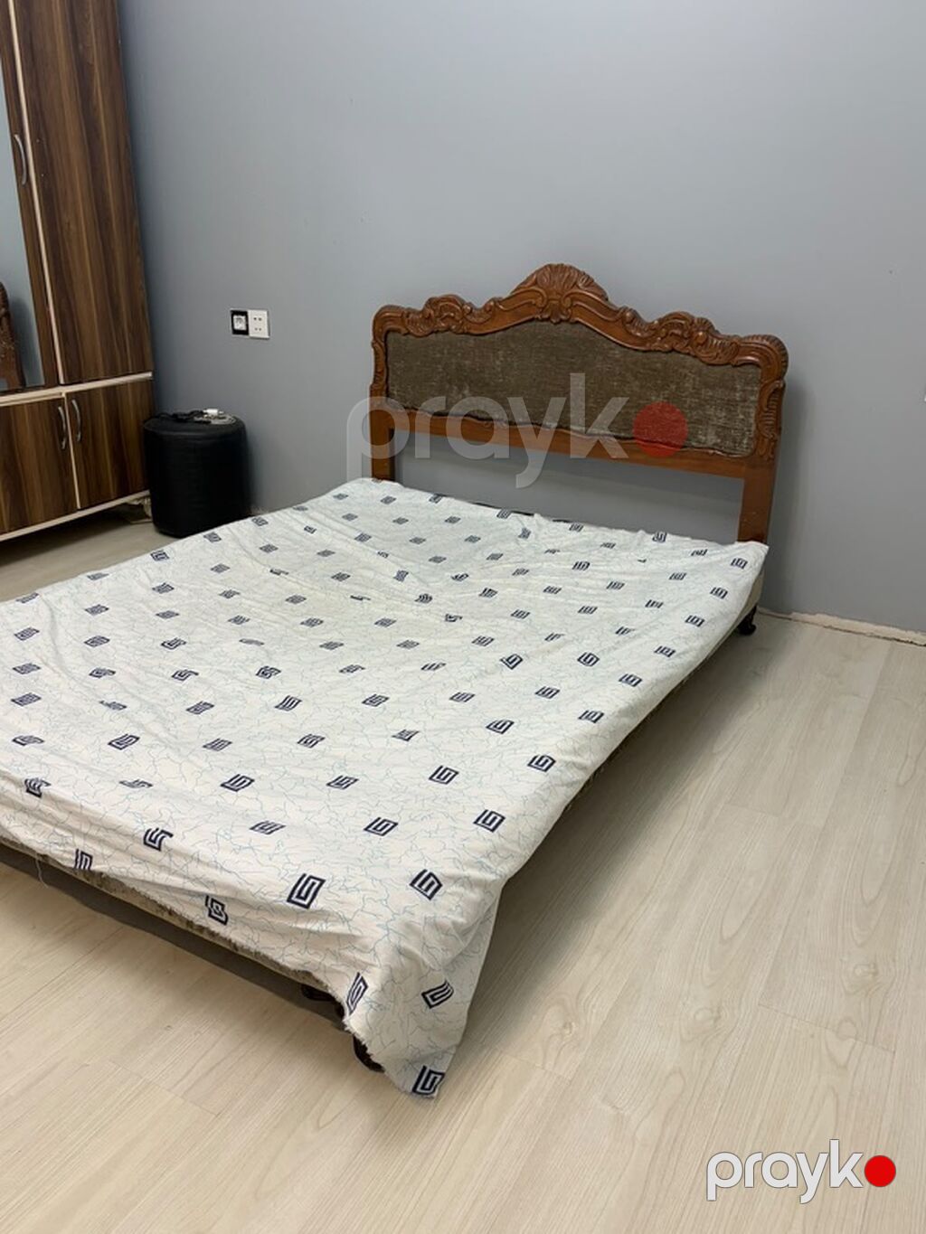 Taxta çarpayı – klassik başlıqla - Material: massiv taxta karkas - — Mebel, Digah (3)