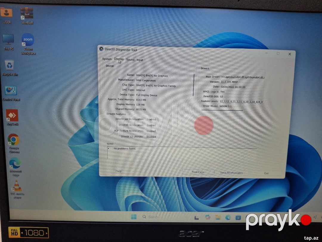 Acer Aspire I7 1355U 16GB Ram 512GB SSD — Elektronika, Bakı (9)