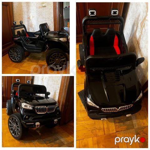 Uşaq elektrikli minik maşını — SUV, qara, 2 oturacaqlı, pultlu