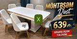 Möhtəşəm yemək otağı dəsti - Dəst: 1 ədəd düzbucaqlı masa + 6 ədəd — Goods