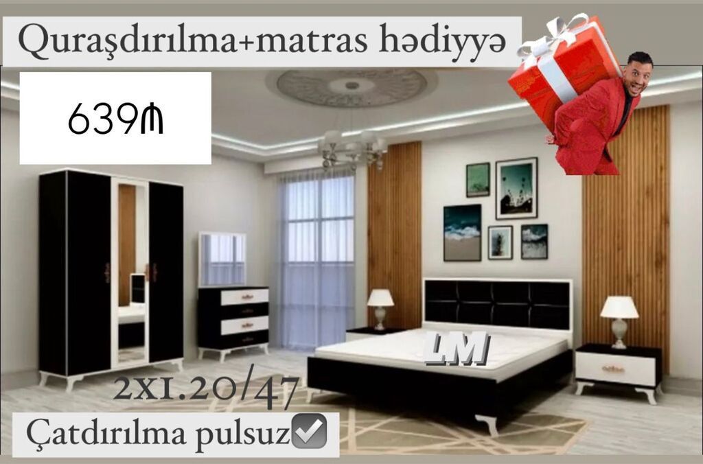 *Yataq dəsti* *Sifarişlə və yeni* Qiymət : *639₼* Dəstə — Yataq otağı mobilya dəstləri, Bakı (3)