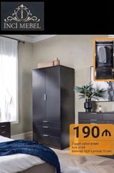 Yeni, 2 qapılı, Siyirməli, Qara, Açılan, Düz dolab — Furniture