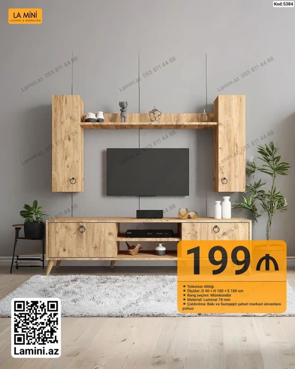 LA MINI TV stendi və asma divar modulu - TV altlığı və divar üçün — Mebel, Bakı