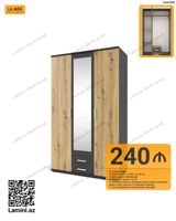 LA MINI 3 qapılı dolab – Kod: 6036 - Ölçülər: D 47 × H 200 × E 120 sm — Mebel