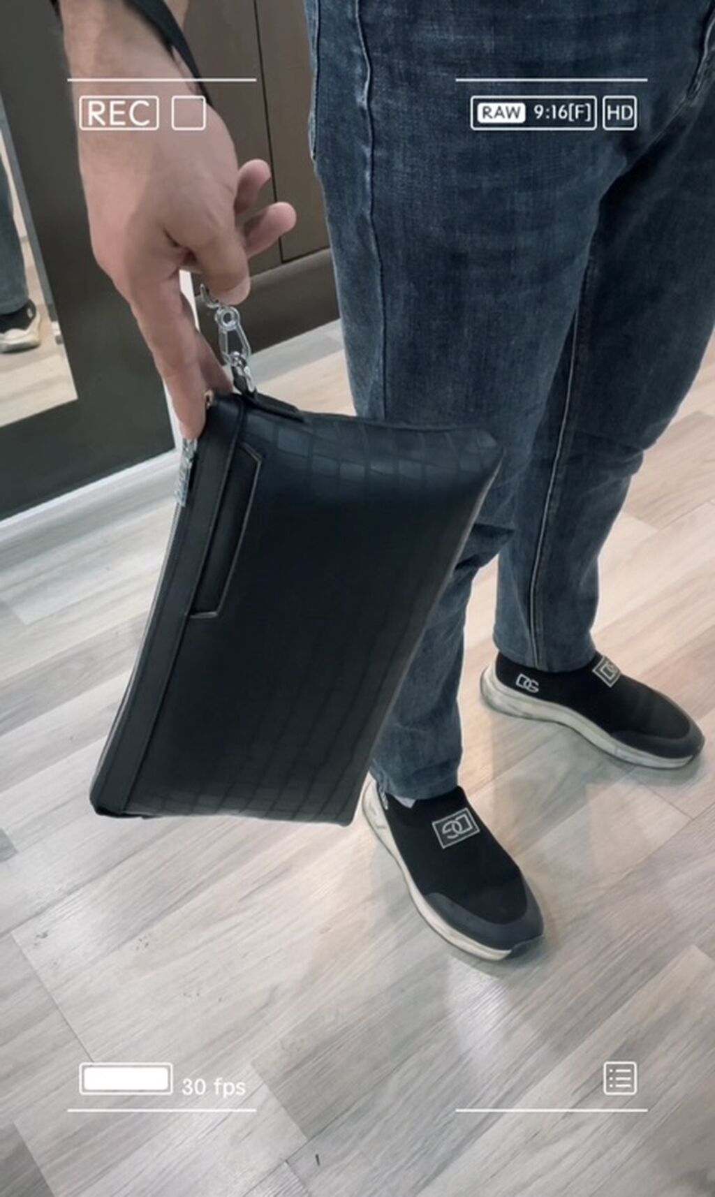 Məhsul: Kişi əl çantası (clutch) - Rəng: Qara - Material: Timsah — Çantalar, Bakı (3)