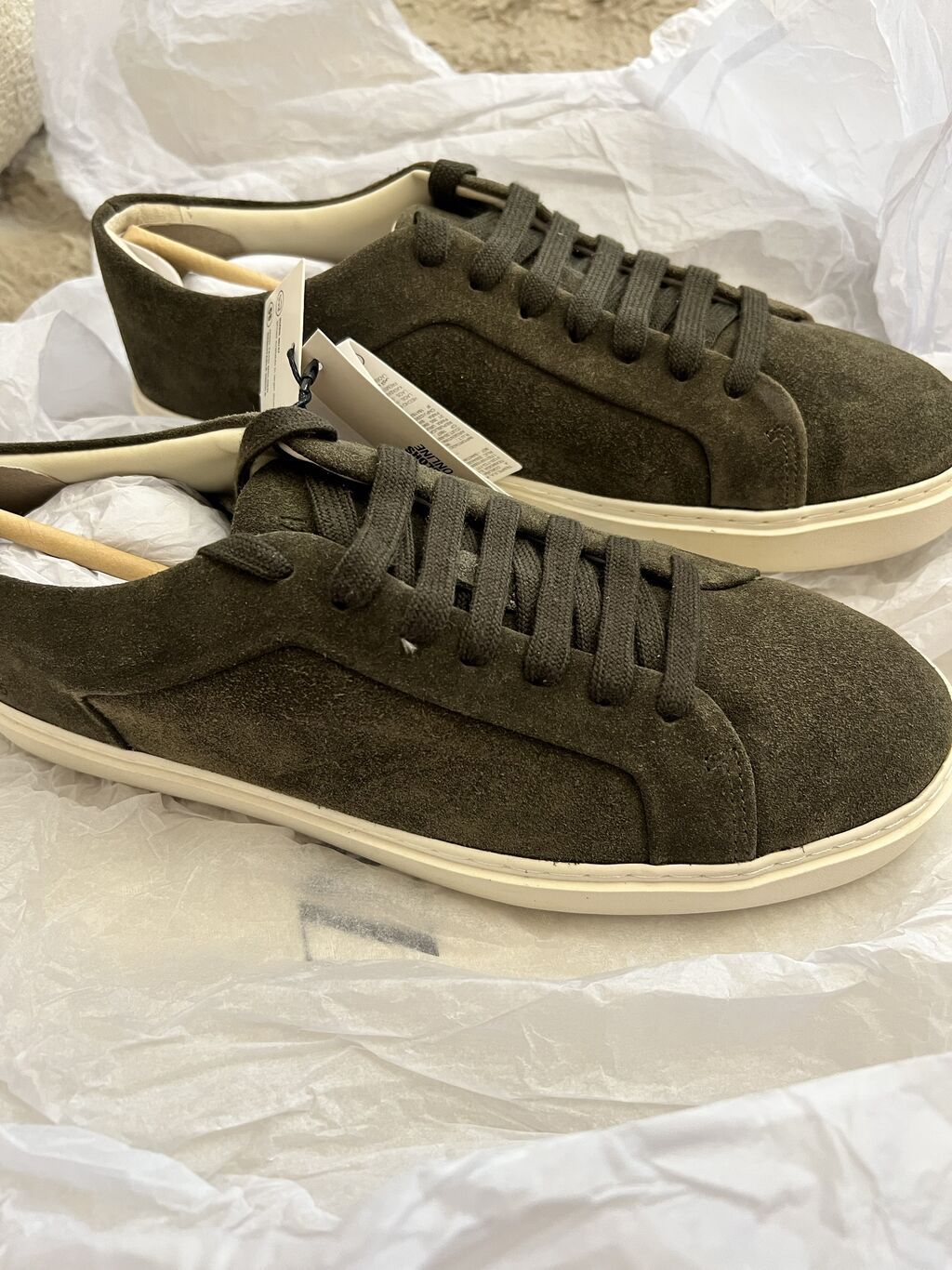 Zara KHAKI GREEN Leather Trainers 41 SİZE — Ayaqqabılar, Bakı (5)