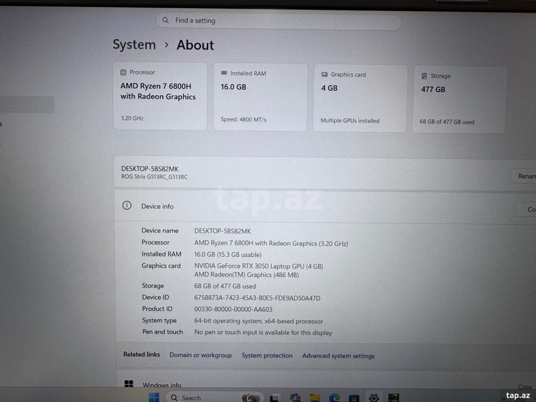 ASUS ROG Strix G15 G513 — Elektronika, Bakı (10)
