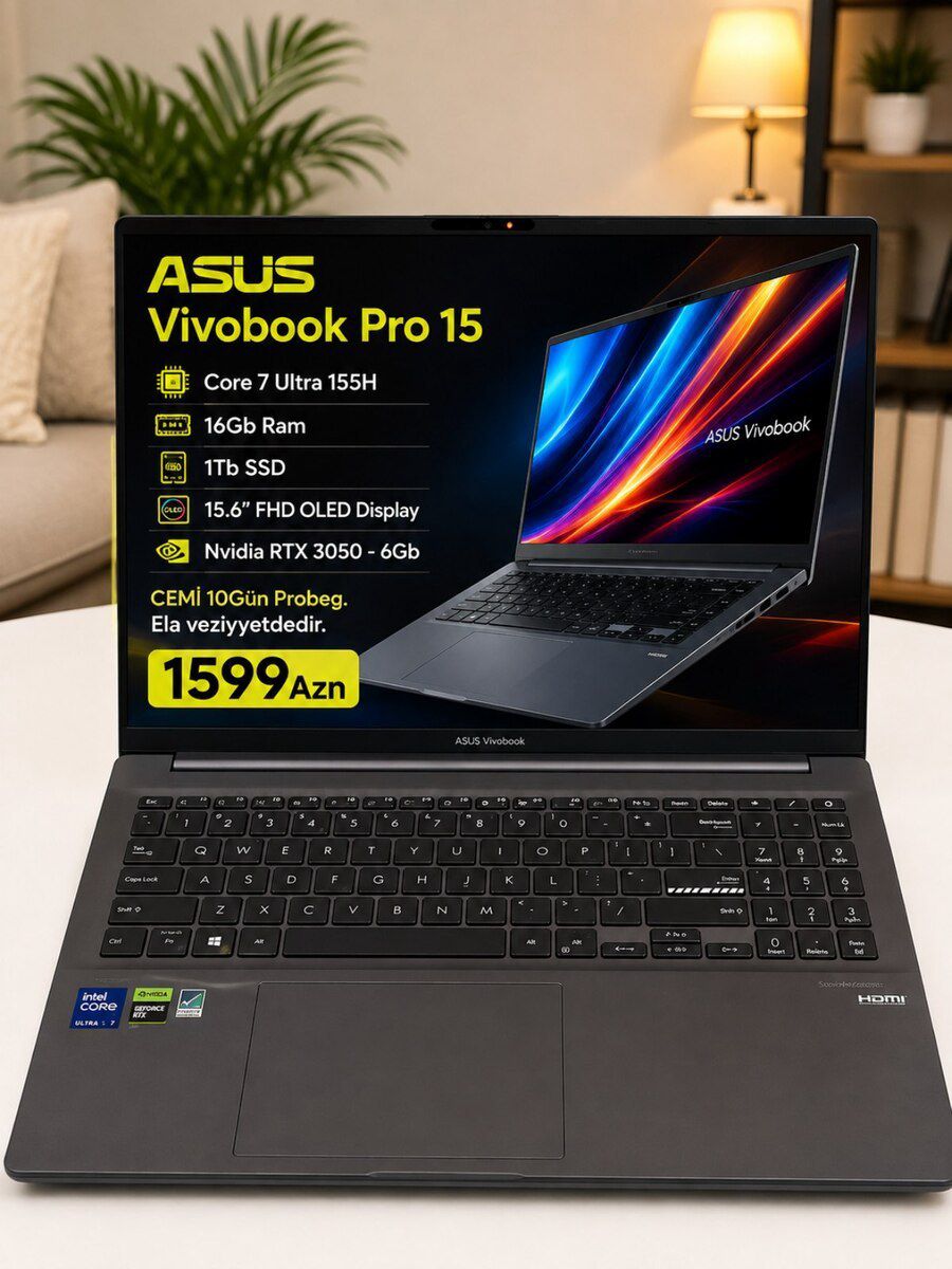 Asus Vivobook Pro 15 Core 7 Ultra — Elektronika, Bakı