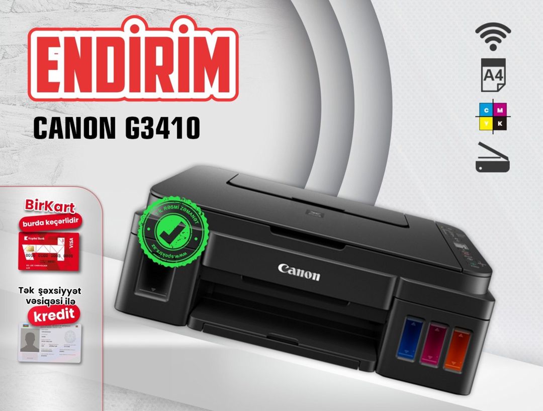 Printer "Canon PIXMA G3410" — Elektronika, Bakı