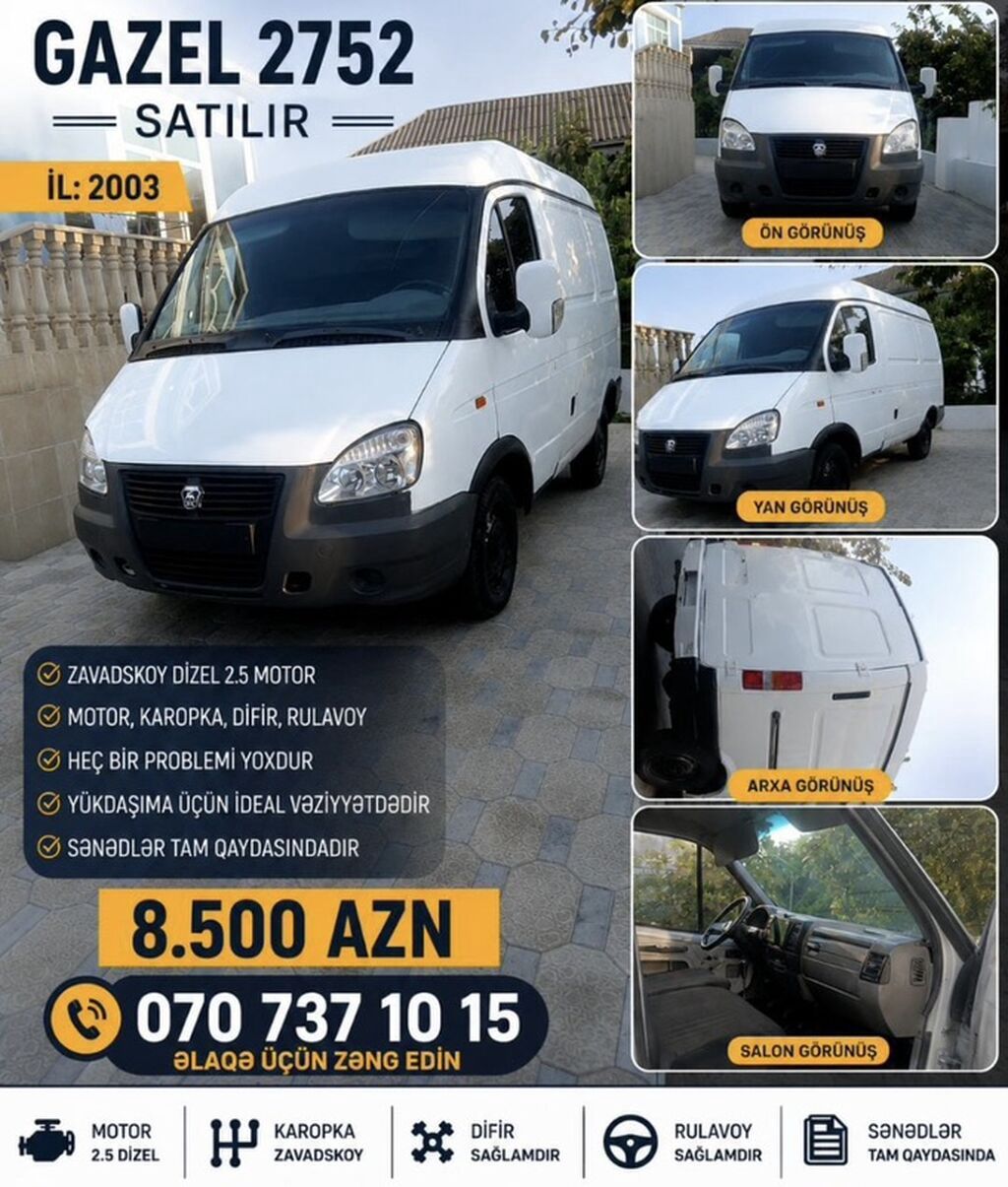 QAZ Sobol 2752: 2.5 l | 2003 il Mikroavtobus — Avto, Biləsuvar