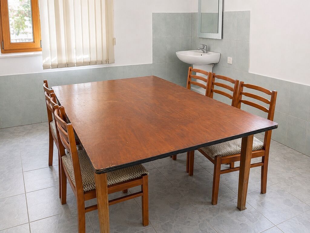 Mətbəx üçün, İşlənmiş, Açılmayan, Dördbucaq masa, 6 stul — Mebel, Digah (2)