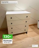 Komod – 4 çekmecəli, müasir dizayn. Ölçülər: 40×80×100 sm Material — Мебель