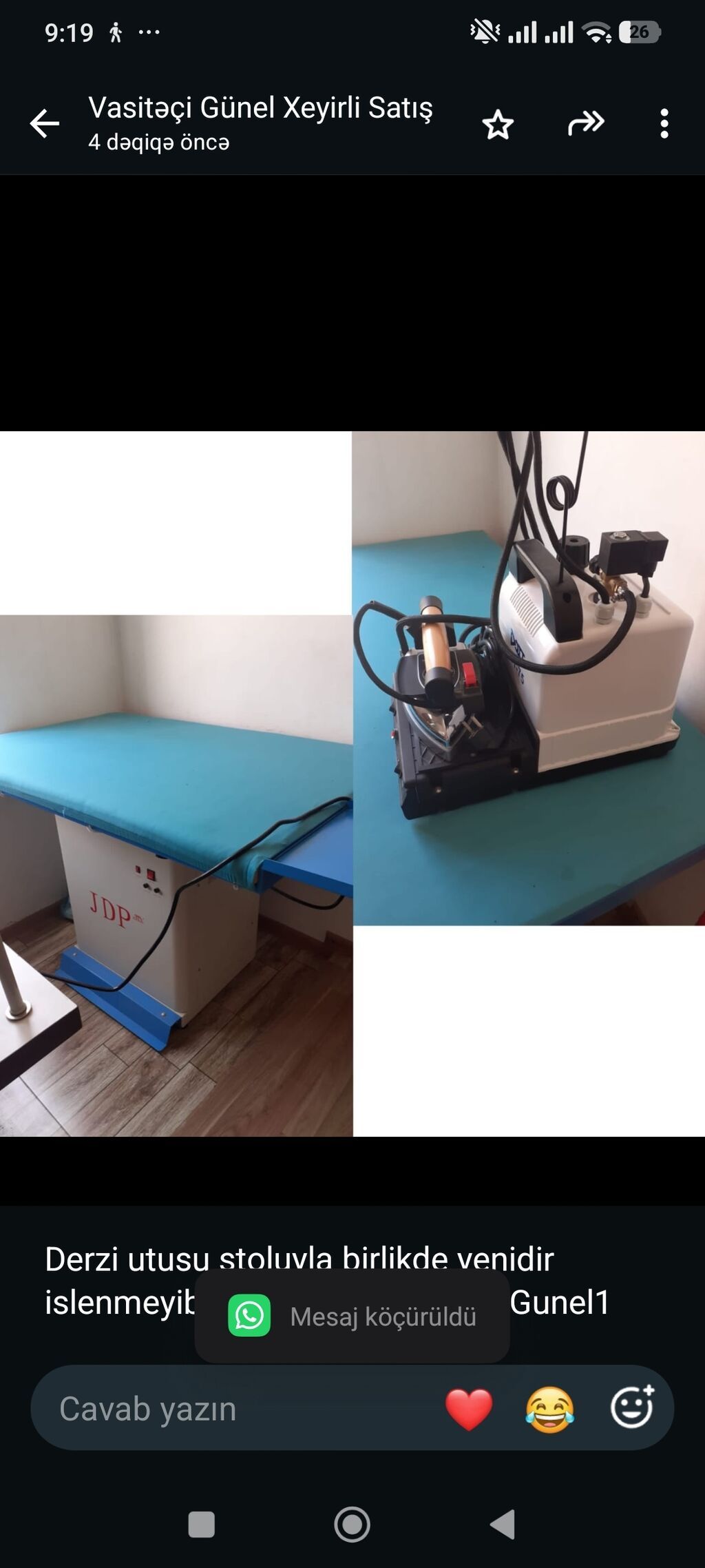 Derzi utusu stoluyla birlikde yenidir islenmeyib 550azn Bine (8896) — Elektronika, Bakı