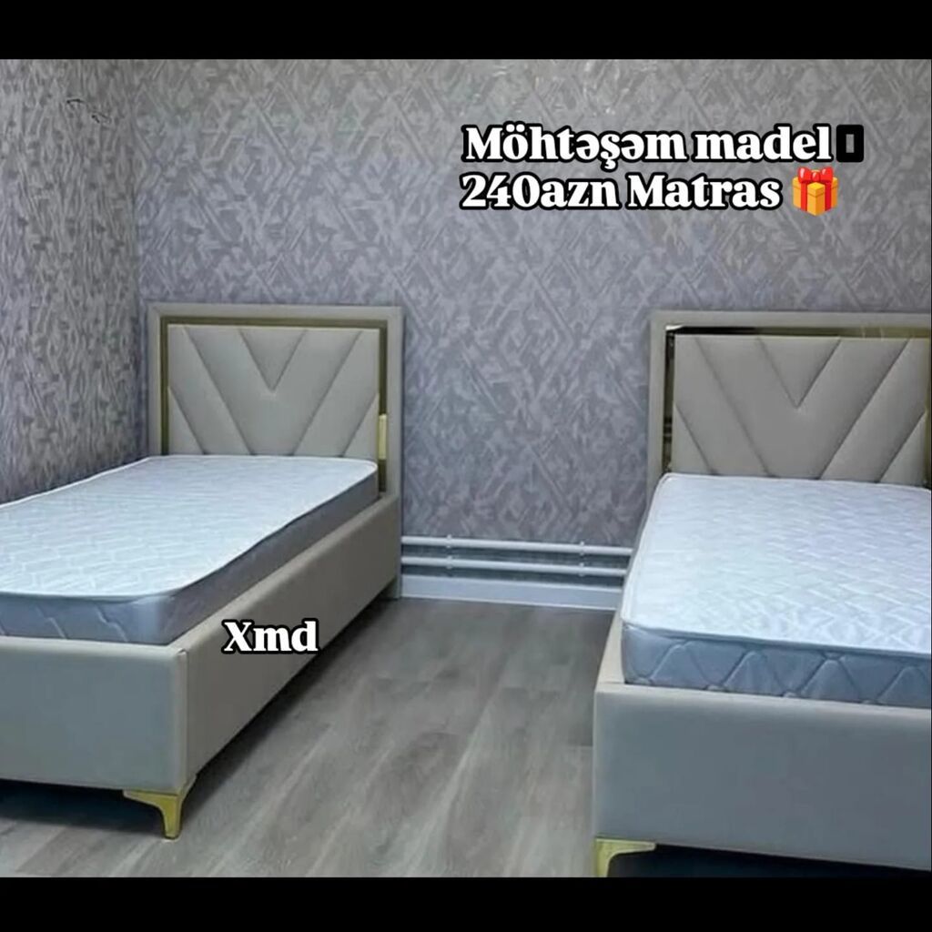 Tək nəfərlik çarpayı – müxtəlif modern modellər - Başlıq və ayaq — Mebel, Xırdalan (2)