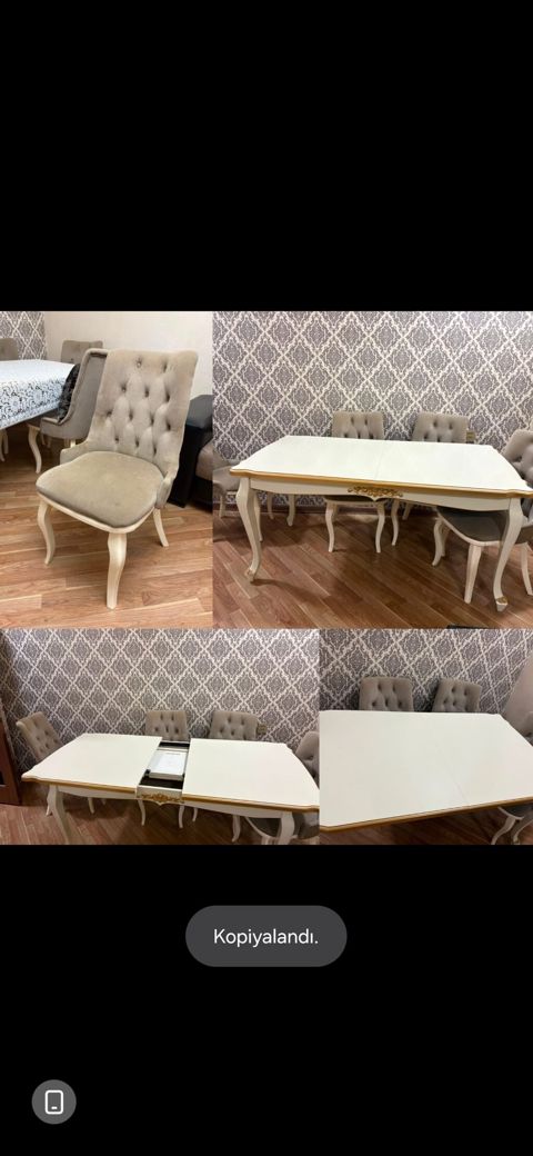 Masa dəsti satılır 350₼. 6 oturacaq var. üzərii maşın boyası. y