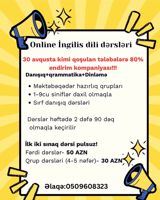 Xarici dil kursu, İngilis dili, Böyüklər üçün, Uşaqlar üçün — Xidmətlər