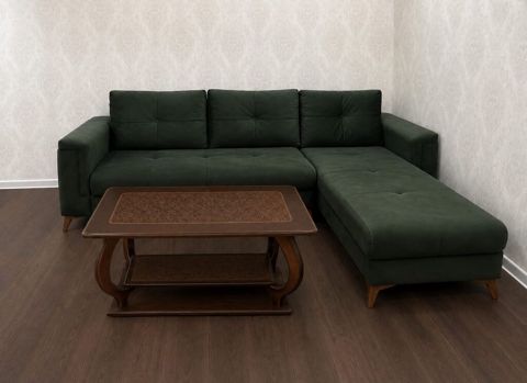 Fabrik istehsalı künc divan dəsti — açılan, bazalı