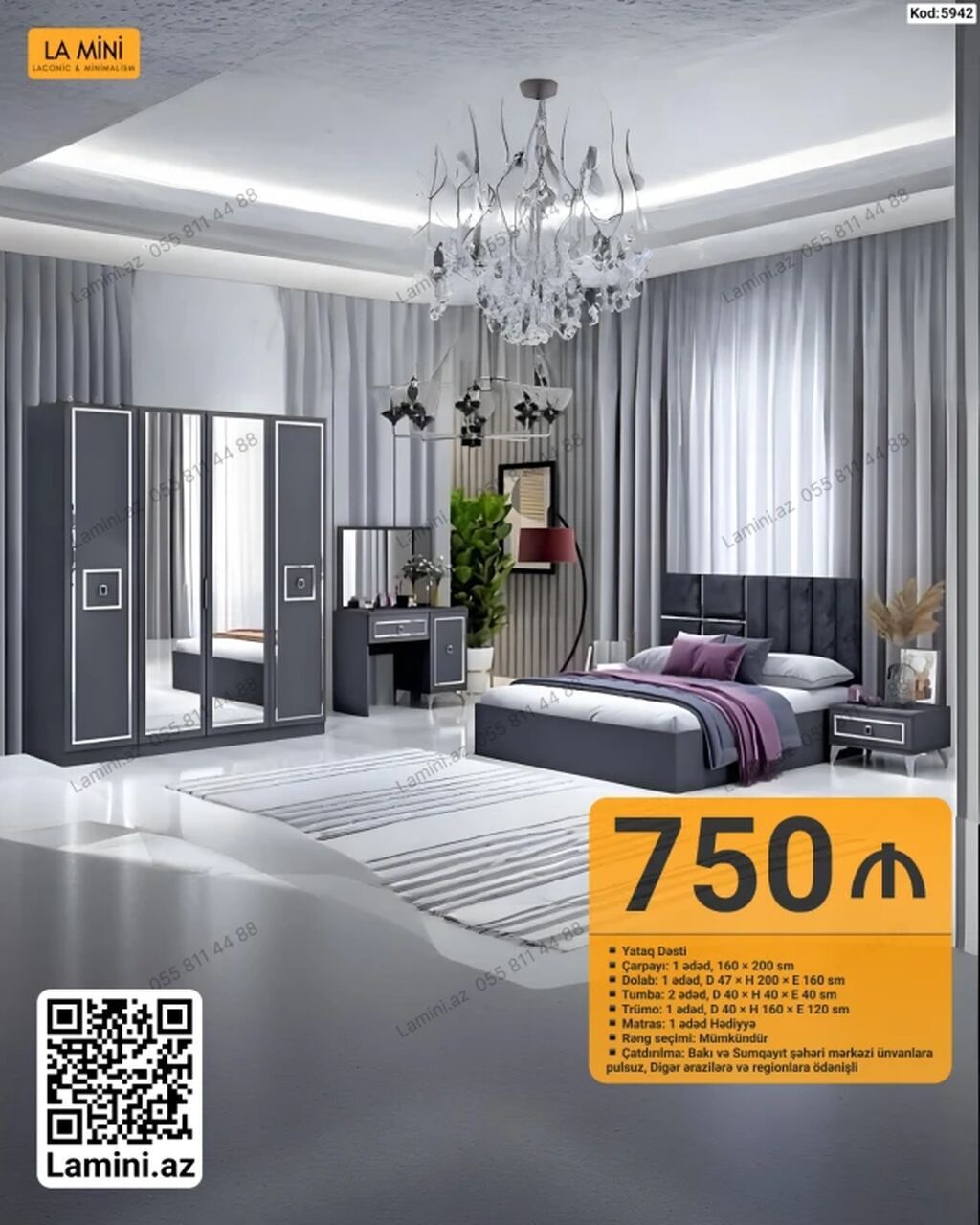 LA MINI Yataq Dəsti – Kod: 5942 Komplektin tərkibi və ölçülər: - — Mebel, Bakı