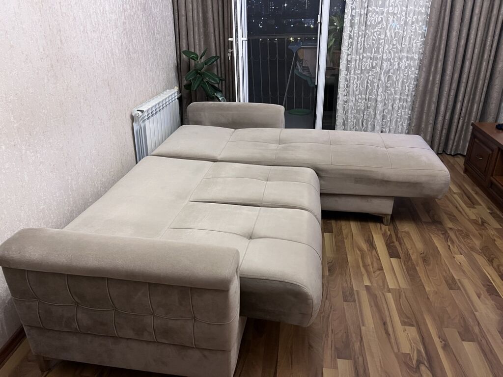 L-şəkilli transformasiya olunan divan - Rəng: açıq bej - Forma: sağ — Mebel, Bakı (2)